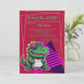 Invitation Alligator Cool Kawaii Retro Vibe (Debout devant)
