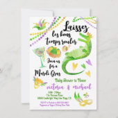 Invitation Alligator couleur Baby shower Mardi Gras (Devant)