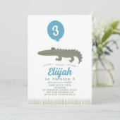 Invitation Alligator Crocodile Balloon Anniversaire de l'enfa (Debout devant)