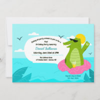Alligator de natation Fête d'anniversaire