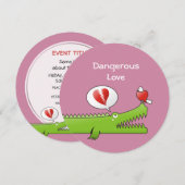 Invitation Alligator en amour (Devant / Derrière)