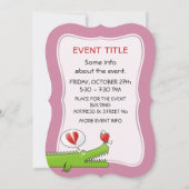 Invitation Alligator en amour (Dos)