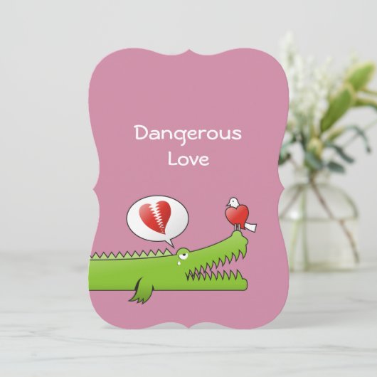Invitation Alligator en amour (Debout devant)