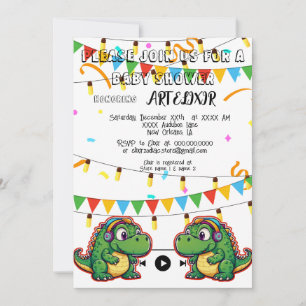 Invitation Alligator Festif Colorful Music Lover Imprimer
