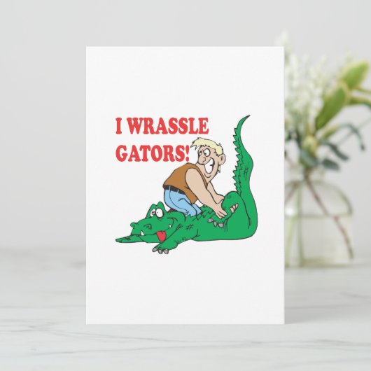 Invitation Alligator luttant 2 (Debout devant)