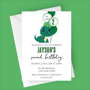 Invitation Alligator minimaliste fête d'anniversaire