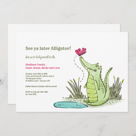 Invitation Alligator Plus Tard S'Éloigne (Devant / Derrière)