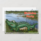 Invitation Alligator vert de bande dans l'invitation (Devant / Derrière)