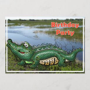 Invitation Alligator vert de bande dans l'invitation