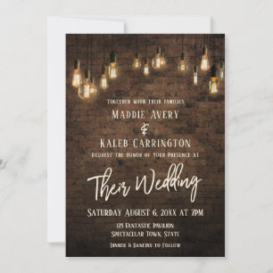 Invitation Allison v3 Brick Edison Lights Mariage