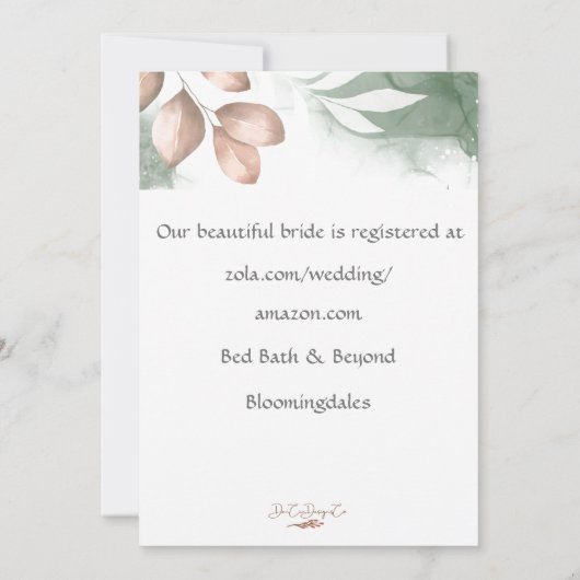 Invitation Allocution de champagne brunch nuptiale (Dos)