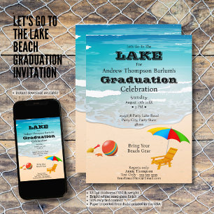 Invitation Allons À La Graduation De Lake Beach
