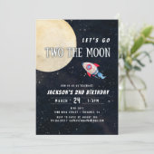 Invitation Allons au deuxième anniversaire de la Lune (Debout devant)