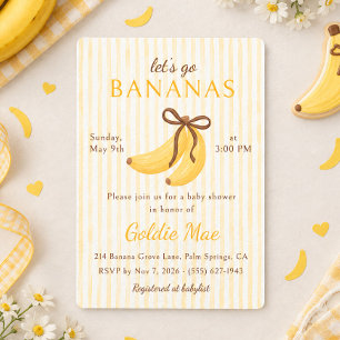 Invitation Allons Bananes Arc Brown Jaune Baby Shower