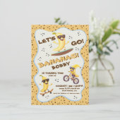 Invitation Allons faire bananes Sporty Funny Anniversaire fêt (Debout devant)