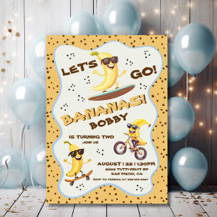 Invitation Allons faire bananes Sporty Funny Anniversaire fêt
