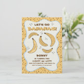 Invitation Allons faire bananes Whimsical Fun Birthday Party (Debout devant)