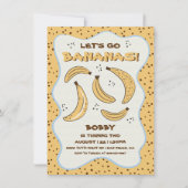 Invitation Allons faire bananes Whimsical Fun Birthday Party (Devant)