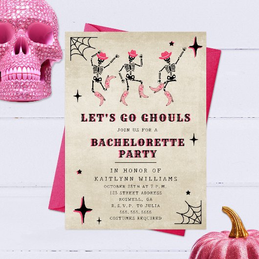 Invitation Allons Gouls Halloween Bachelorette Party