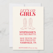 Invitation Allons les filles bachelorette (Devant)