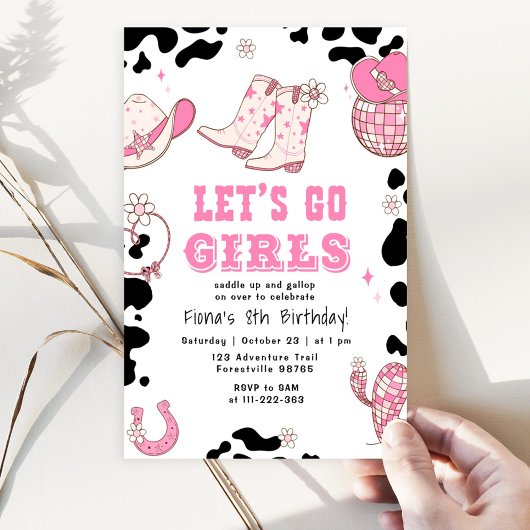 Invitation Allons les filles Cowgirl occidentale Anniversaire