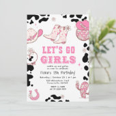 Invitation Allons les filles Cowgirl occidentale Anniversaire (Debout devant)