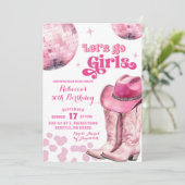 Invitation Allons les filles Pink Space Disco Cowgirl Anniver (Debout devant)
