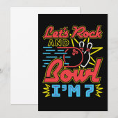 Invitation Allons rouler et jouer au bowling J'ai 7 ans (Devant / Derrière)