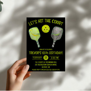 Invitation Allons sur le court ! Fête d'anniversaire de pickl