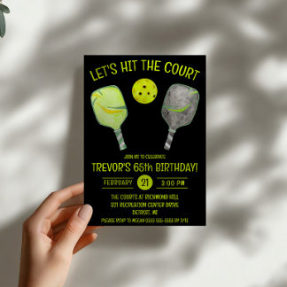 Invitation Allons sur le court ! Fête d'anniversaire de pickl