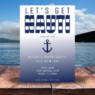 Invitation Allons voir Nauti Bachelorette Party