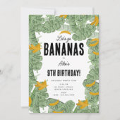 Invitation Allons-y Bananas Banana Tropical Birthday Theme (Devant)