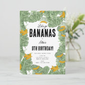 Invitation Allons-y Bananas Banana Tropical Birthday Theme (Debout devant)