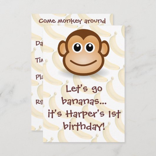 Invitation Allons-y bananes (Devant / Derrière)