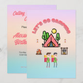 Invitation Allons-y Camping Anniversaire de enfant personnali (Devant / Derrière)