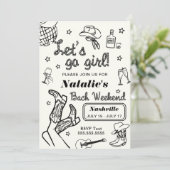 Invitation Allons-y Fille Nashville Bachelorette Itinéraire (Debout devant)