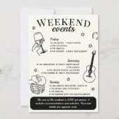 Invitation Allons-y Fille Nashville Bachelorette Itinéraire (Dos)