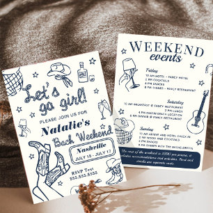 Invitation Allons-y Fille Nashville Bachelorette Itinéraire