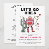 Invitation Allons-y Filles Cowgirl Bachelorette Week-end (Devant / Derrière)