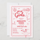 Invitation Allons-y Filles Cowgirl Red Bachelorette (Devant)