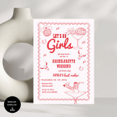 Invitation Allons-y Filles Cowgirl Red Bachelorette
