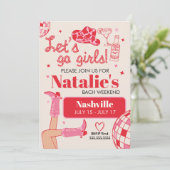 Invitation Allons-y Filles Nashville Bachelorette Itinéraire (Debout devant)