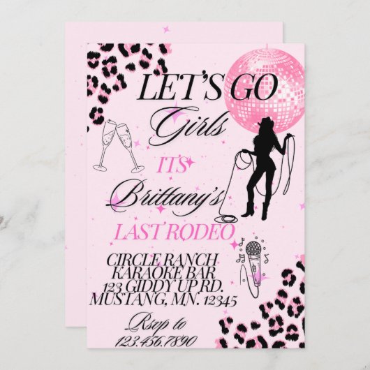 Invitation Allons-y les filles (Devant / Derrière)