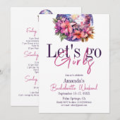 Invitation Allons-y les filles Dernière Disco Rose Enterremen (Devant / Derrière)