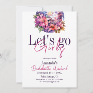 Invitation Allons-y les filles Dernière Disco Rose Enterremen