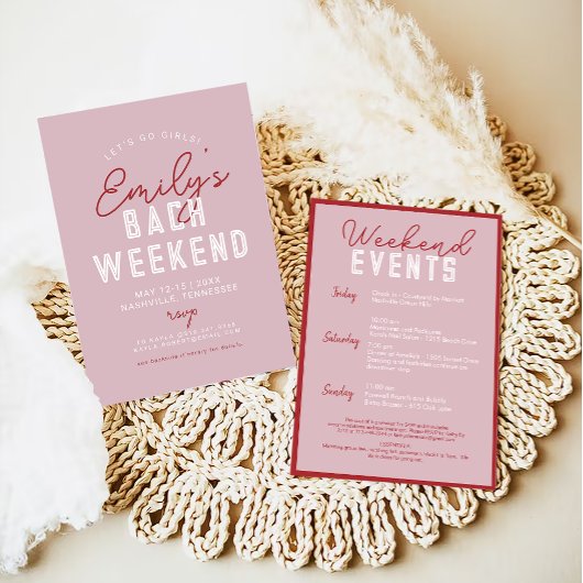 Invitation Allons-y les filles Moderne Enterrement de vie de 