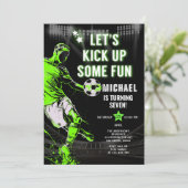 Invitation Allons-y pour une fête d'anniversaire de Soccer Fu (Debout devant)