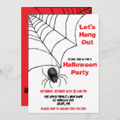 Invitation Allons-y, Spider, Spiderweb Halloween Party (Devant / Derrière)