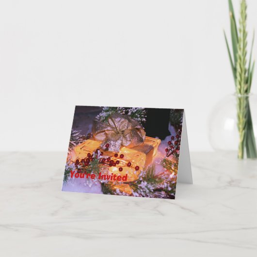 Invitation allumée de fête de vacances de Noël de (Devant)