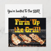 Invitation Allumer le grill ! Fête BBQ (Devant / Derrière)
